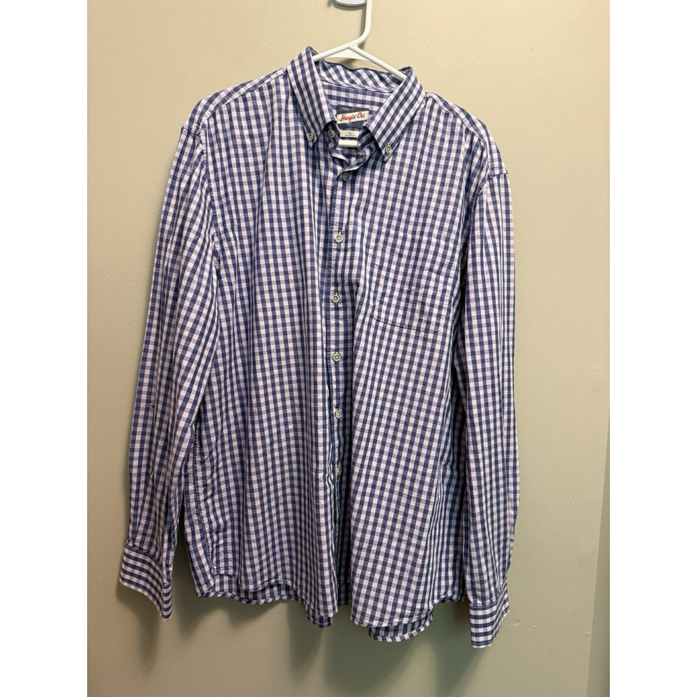 Johnnie O Abner Hangin Out Button Up Shirt Blue Check XL